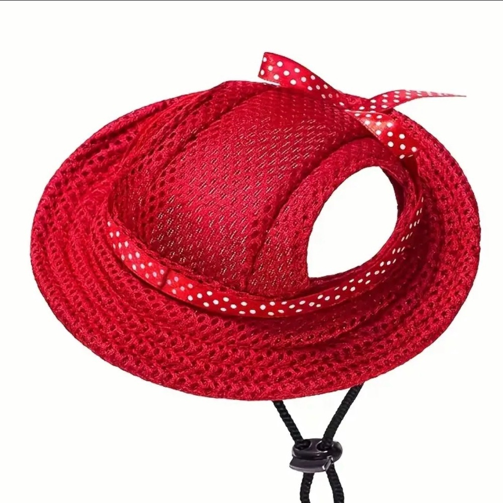Breathable Adjustable Dog Sun Hat with Ear Holes - Chic Polyester Visor